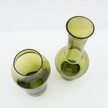 Tamara Aladin, Vases, 4 pcs, glass, Riihimäen Lasi, Finland, 1960s/70s.
