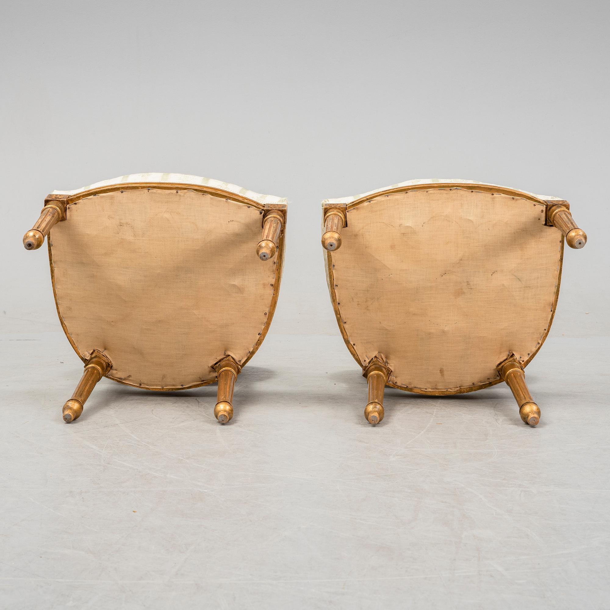 Soffa samt stolar, gustaviansk stil 1800-talets slut.