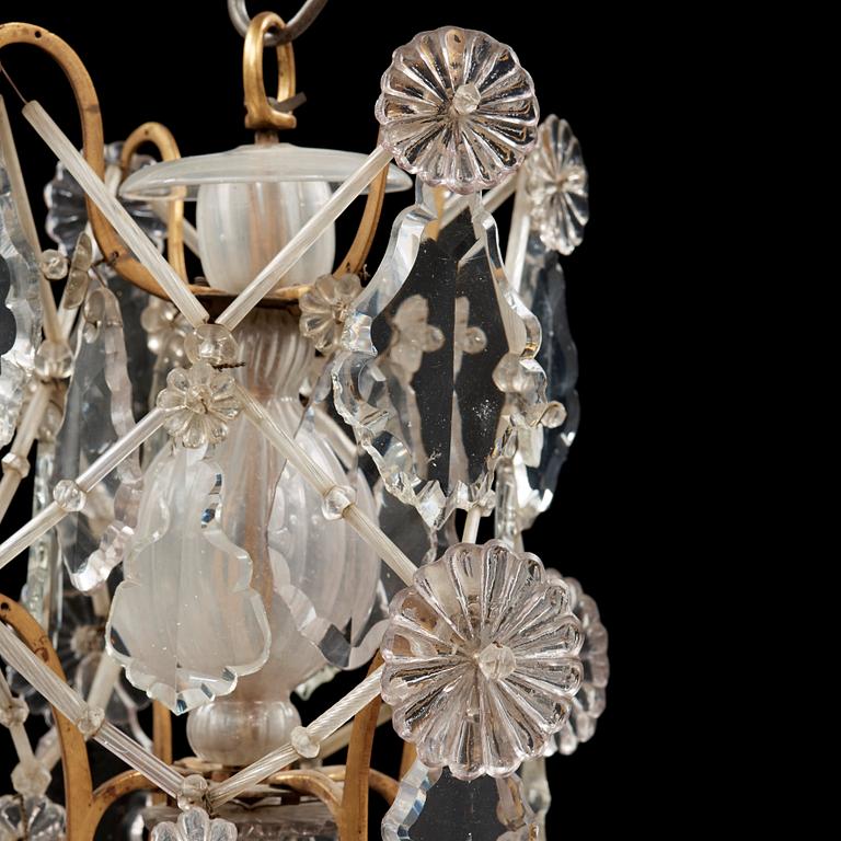 A Swedish Rococo 18th century four-light chandelier.