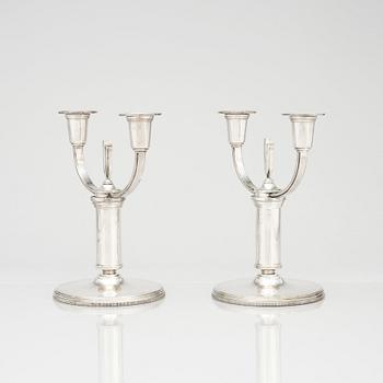 Atelier Borgila, a pair of sterling silver candelabra, Stockholm 1934.
