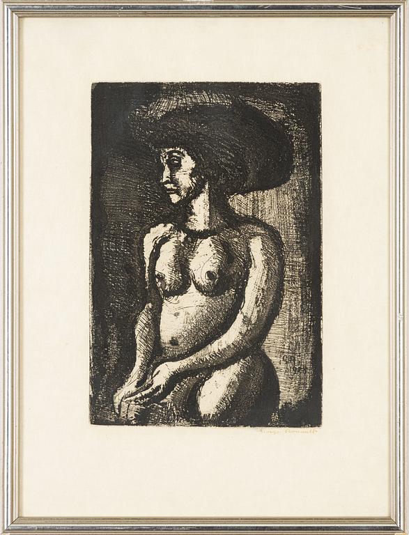 Georges Rouault, "Fille au Grand Chapeau" från "Réincarnation du Père Ubu".