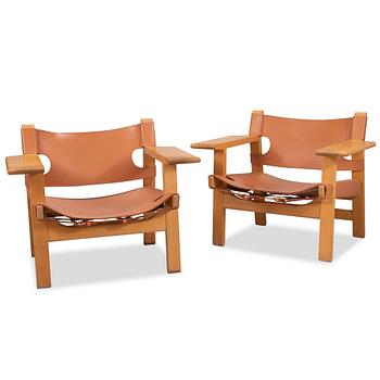 331. Børge Mogensen, A pair of  'Spanish Chair' armchairs for Fredericia Stolefabrik, Denmark.