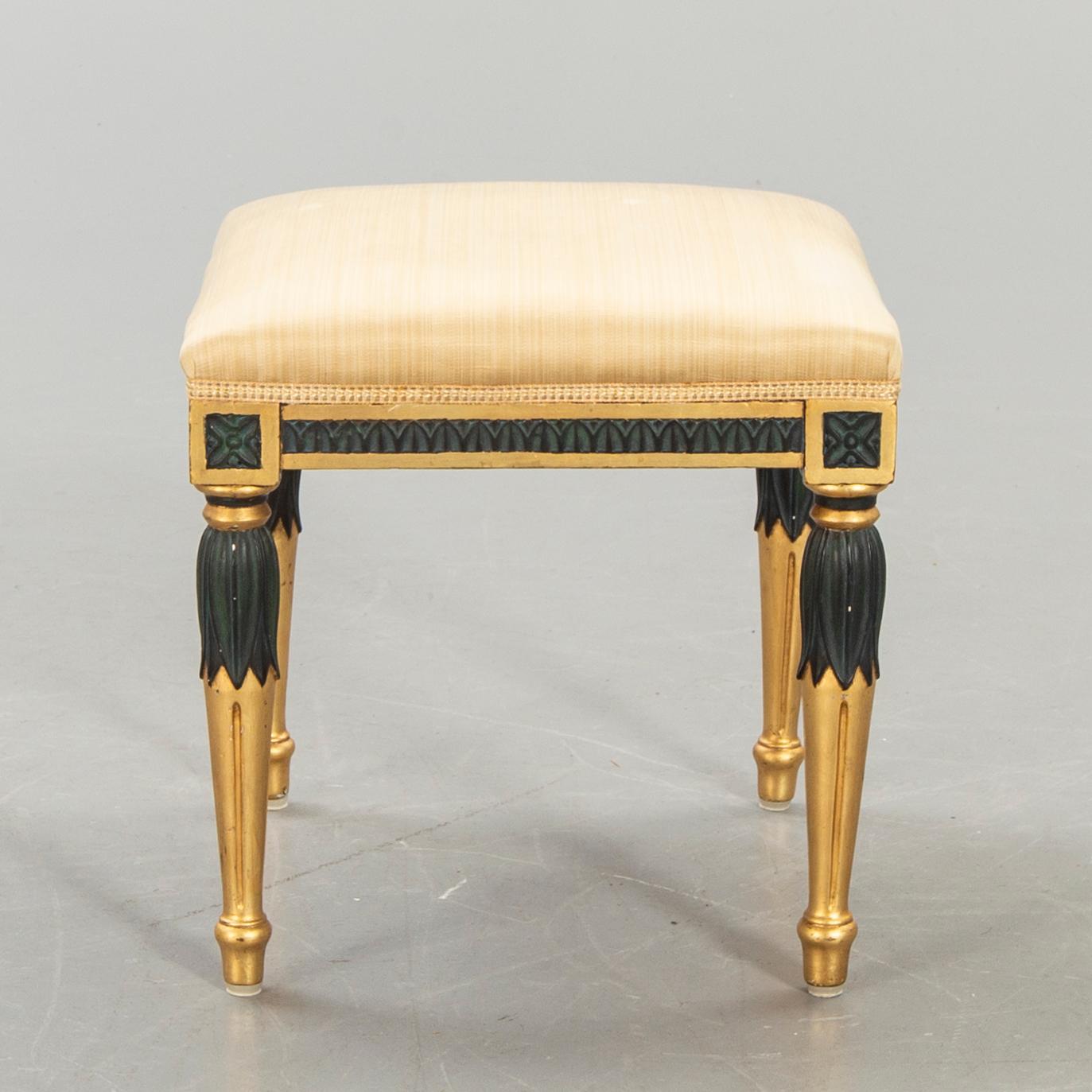 A late Gustavian bronzed stool early 1800s.