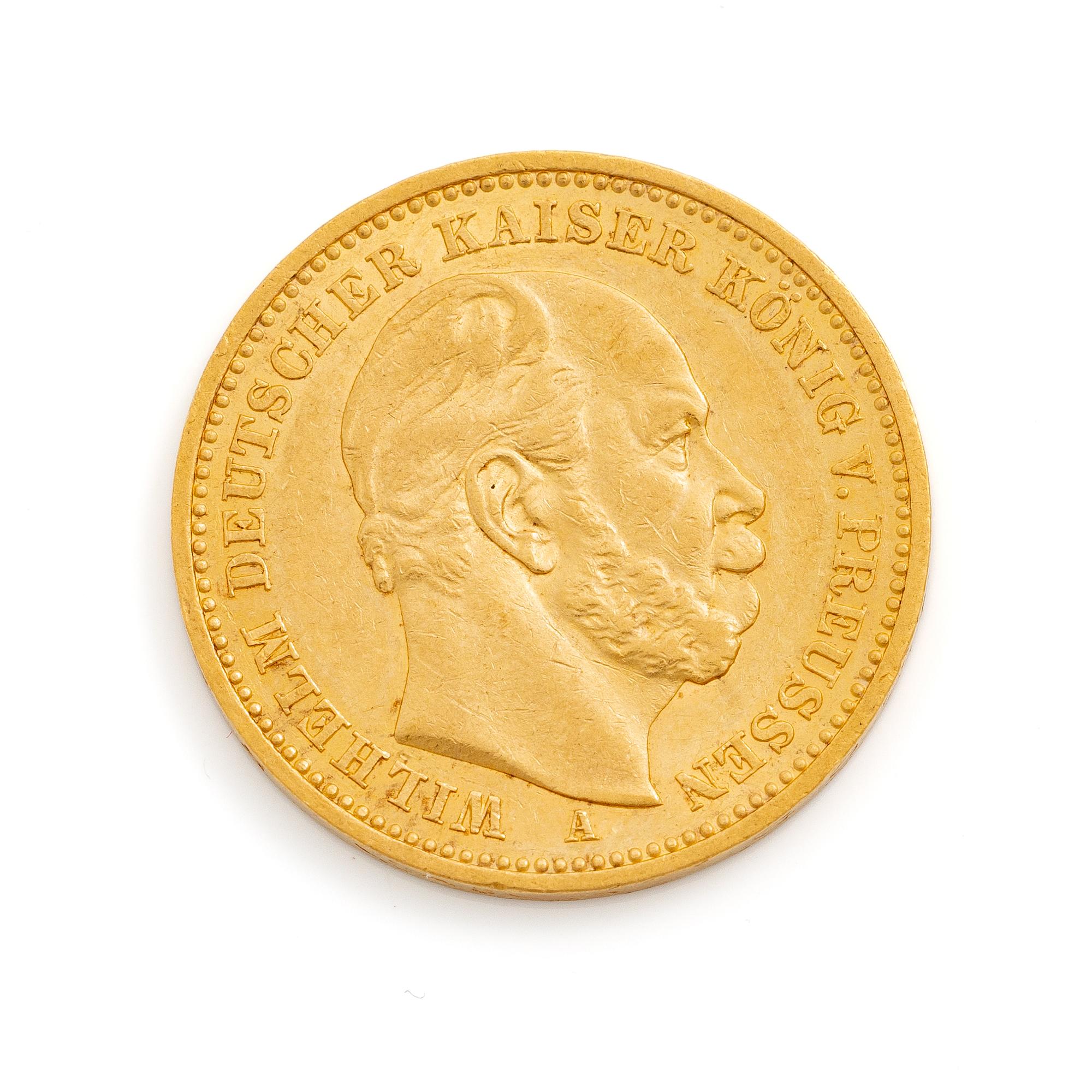 Guldmynt, Tyskland, Willhelm, 20 mark, Tyskland 1883.