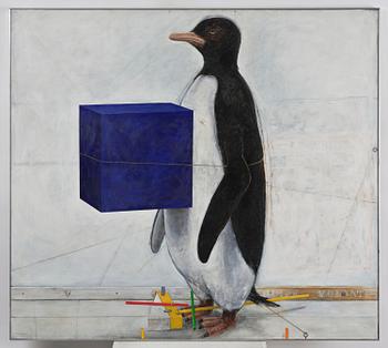PG Thelander, Penguin with blue box.
