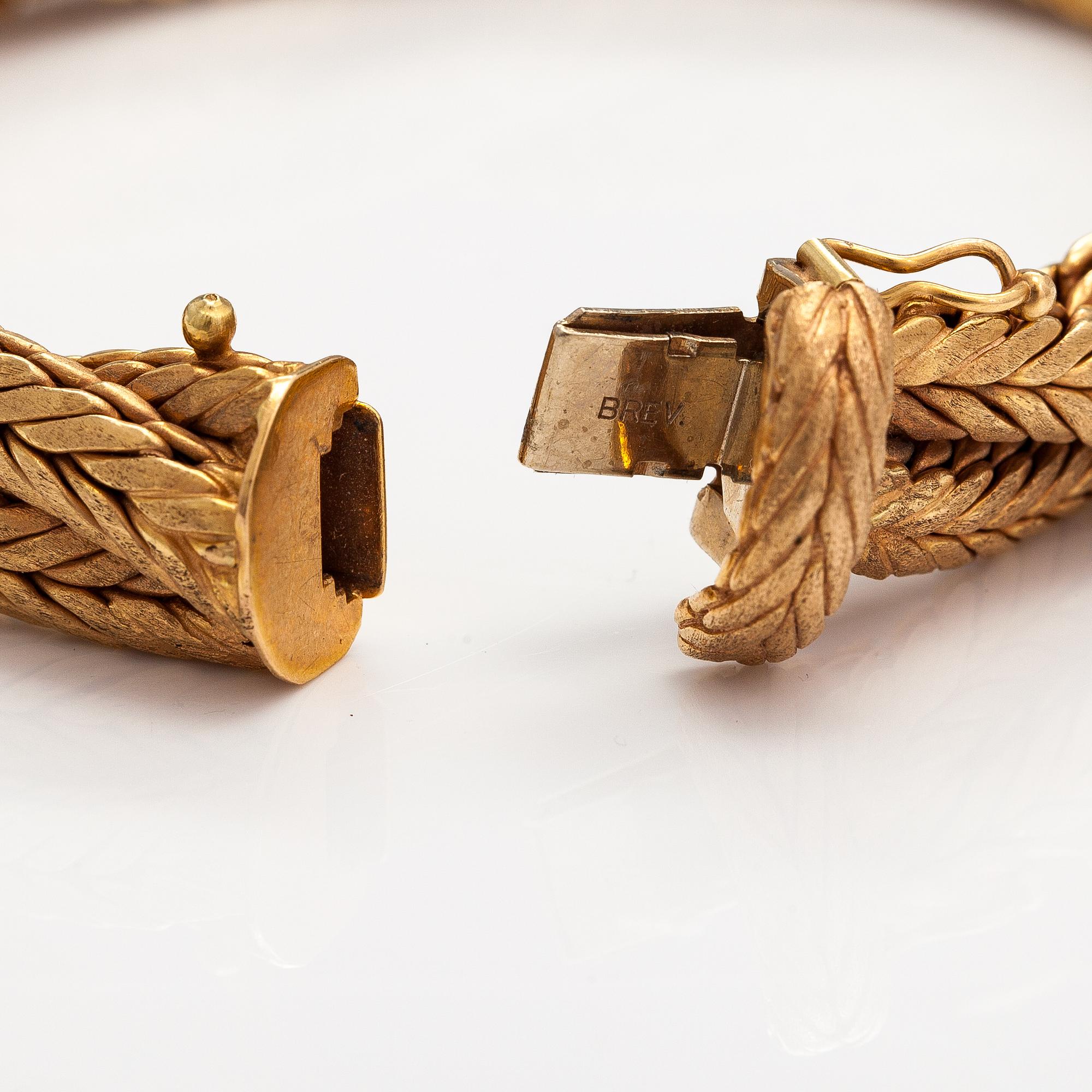 Armband, 14K guld. Finska importstämplar 1972.