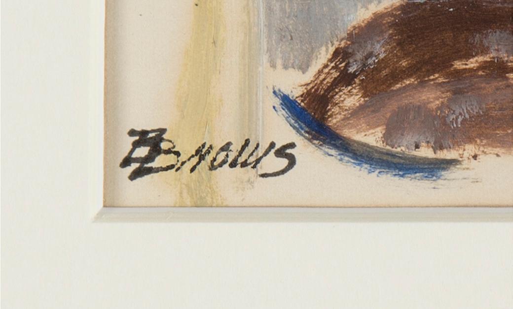 BIRGIT BROMS, gouache, signed.