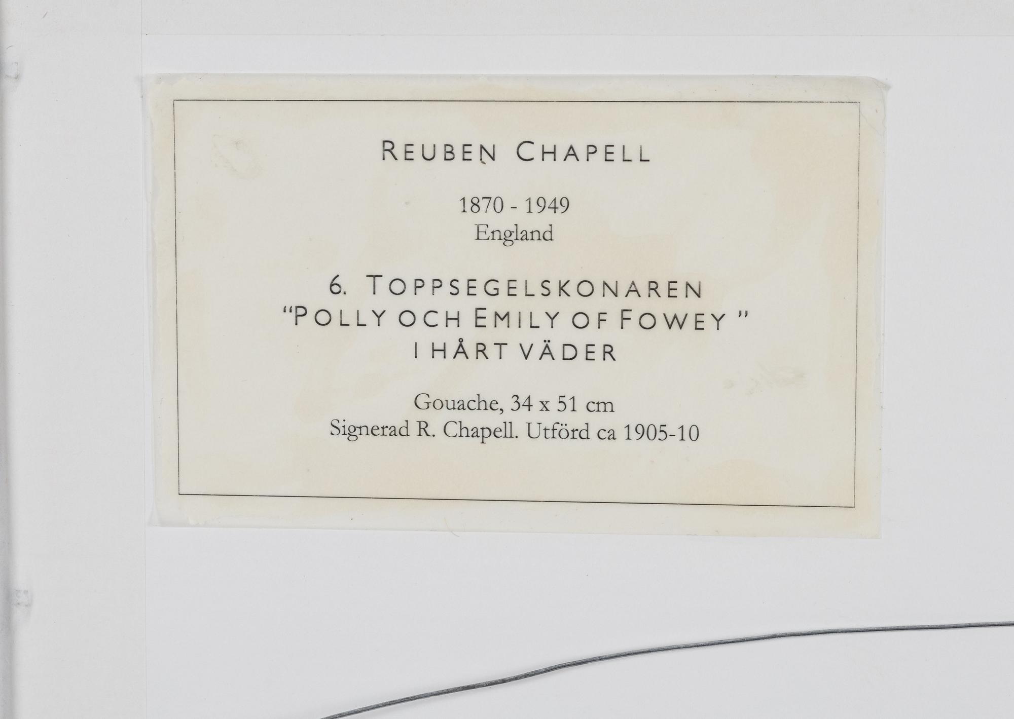 Reuben Chappell, Toppseglarskonaren "Polly och Emily" i  fint väder.