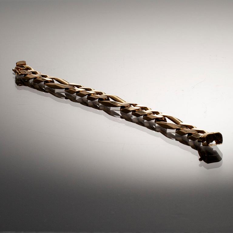 ARMBAND, guld 14 K, Italien, finska kontrollstämplar. Vikt 74 g.