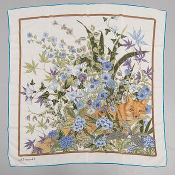 CHRISTIAN DIOR, a 'Renard et Fleurs' silk scarf.