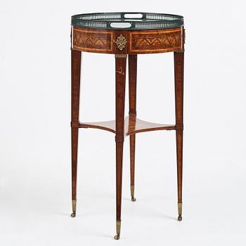 A Gustavian late 18th century table, attributed to Gottlieb Iwersson, royal cabinetmaker, master in Stockholm 1778-1813.