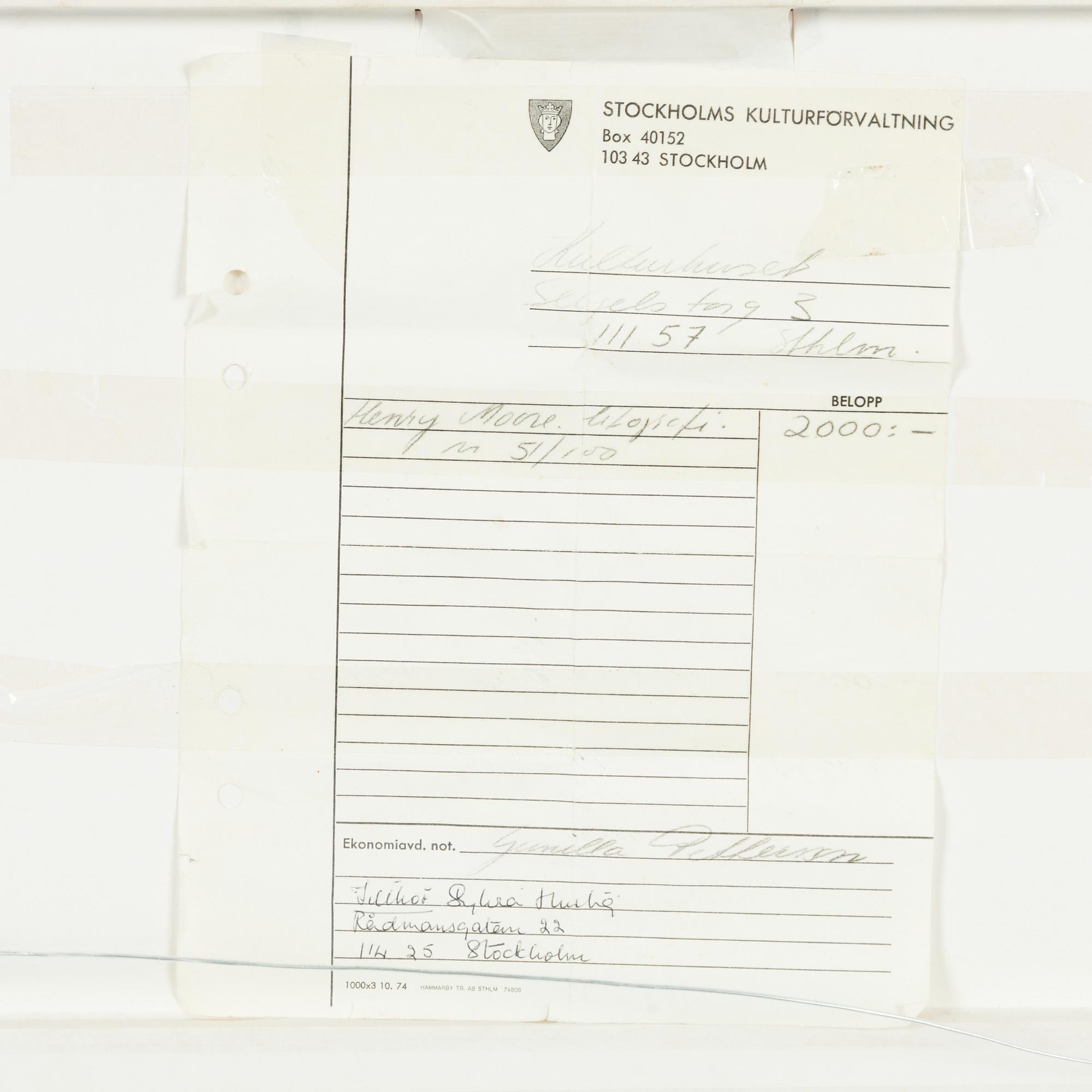 Henry Moore, Henry Moor, "Two Reclining Figures".