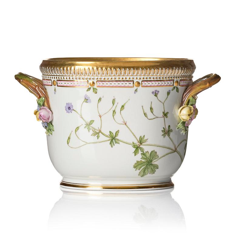 A Royal Copenhagen 'Flora Danica' wine cooler/jardiniere, Denmark, 20th century.