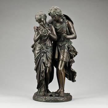 OKÄND KONSTNÄR, skulptur, brons, otydl sign. 1900-talets första hälft.