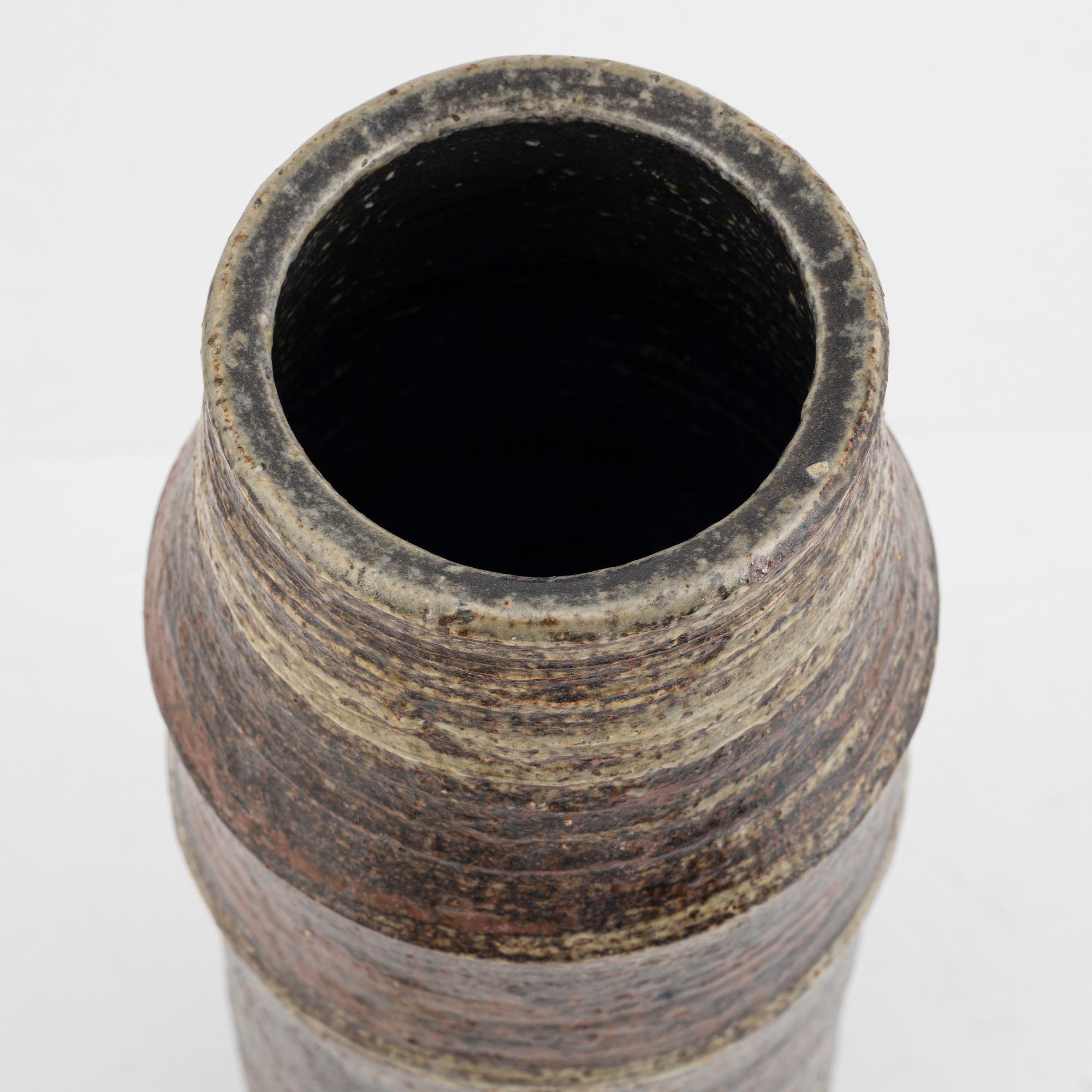 Lisa Larson, a unique chamotte stoneware vase, Gustavsberg Studio, Sweden.