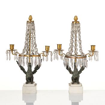 Bordslystrar, ett par, 1800-tal.