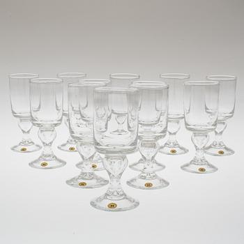 A set of twelve "Antik" wine glasses by Reijmyre Glasbruk.