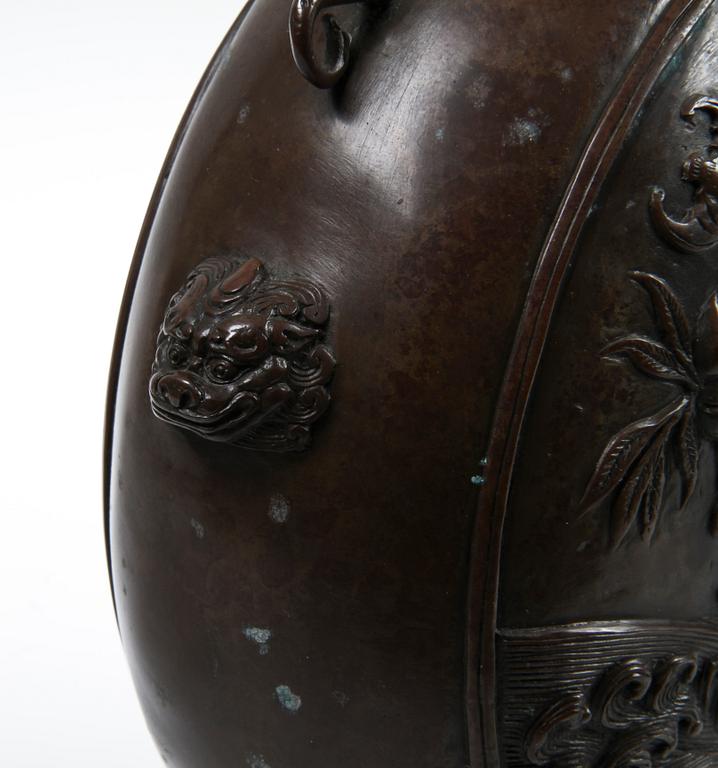 PILGRIMSKRUS, brons, Kina, 1800/1900-tal.