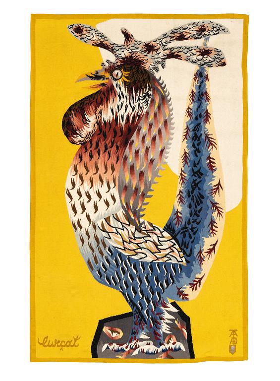 Jean Lurçat, A tapestry, "En Mansour", tapestry weave, ca 128 x 81 cm, signed Lurçat.