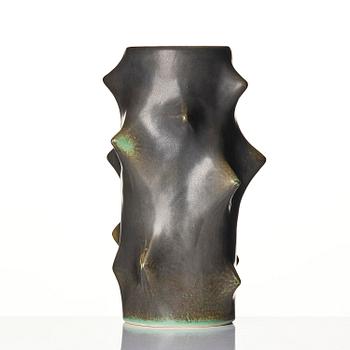 Knud Basse, vaser, två stycken, keramik, "Rosentorn", Michael Andersen & Son, Bornholm, Danmark.