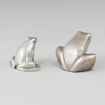 GUNNAR CYRÉN, figuriner, 2 st, silverpläterad zink. bl.a. Dansk Designs, Japan.