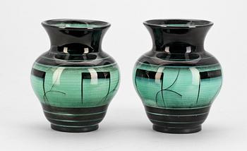 URNOR, ett par, flintgods, Ilse Claesson, Rörstrand, 1930-tal.