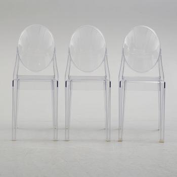 Three 'Victoria Ghost' plastic chairs, Philippe Starck for Kartell.