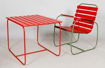 TRÄDGÅRDSMÖBEL, 2 delar, 1900-talets mitt.