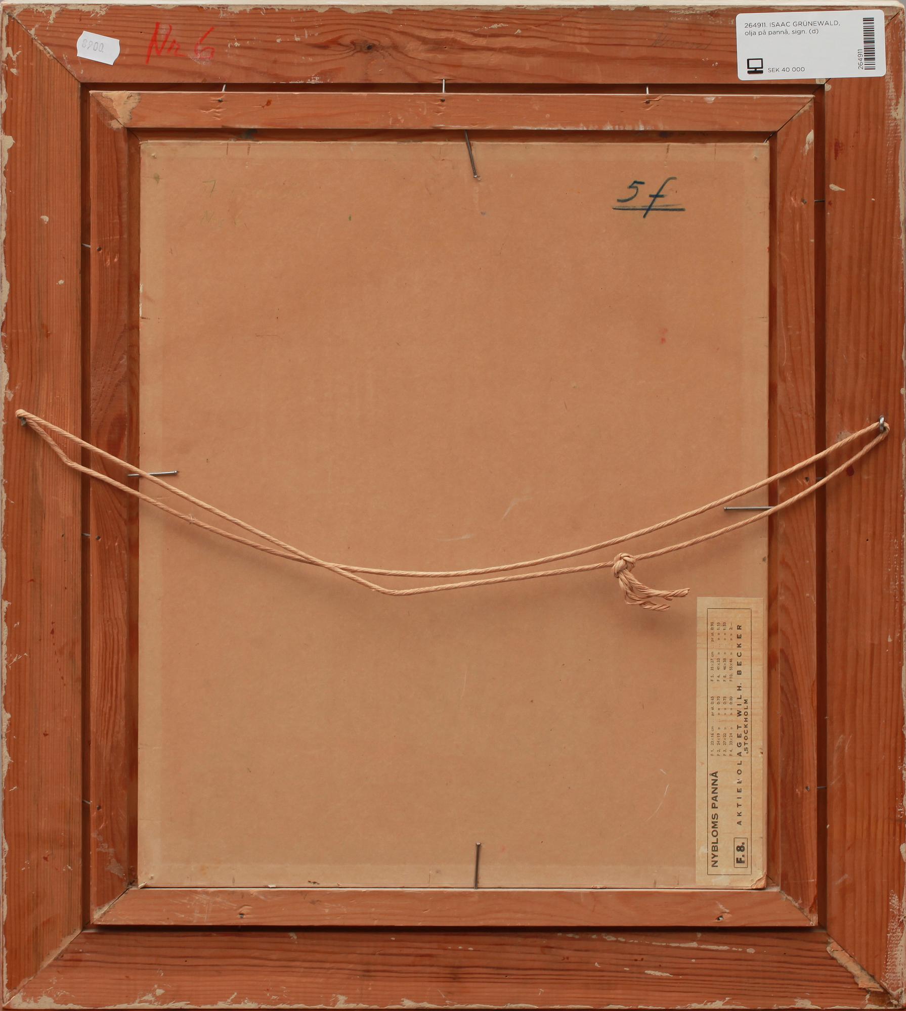 ISAAC GRÜNEWALD, olja på pannå, sign.