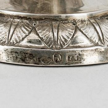 GRÄDDKANNA, silver, senempire, Christoffer Nordin, Hudiksvall, 1839, vikt ca 131g.