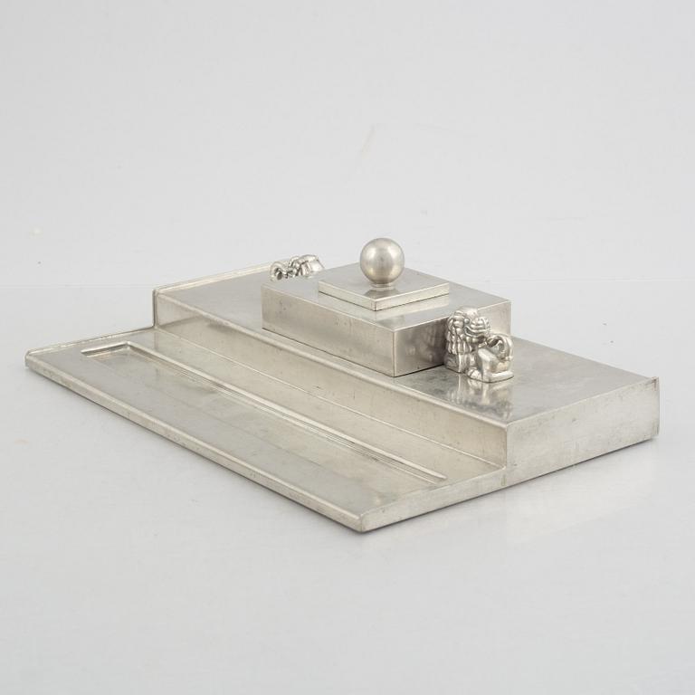 A pewter desk writing set by C.G.Hallberg, Stockholm, Sweden, 1934.