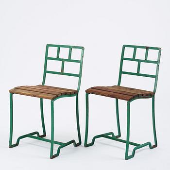 Carl Hörvik, a pair of garden chairs,  Sweden ca 1927-1929.