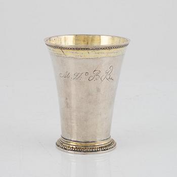 A Swedish Parcel-Gilt Silver Beaker, mark of Gustaf Stafhell, Stockholm 1732.