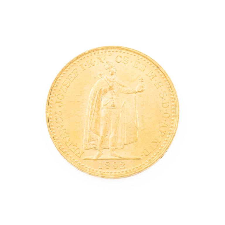 Guldmynt, Ungern, 20 Korona, 1892.