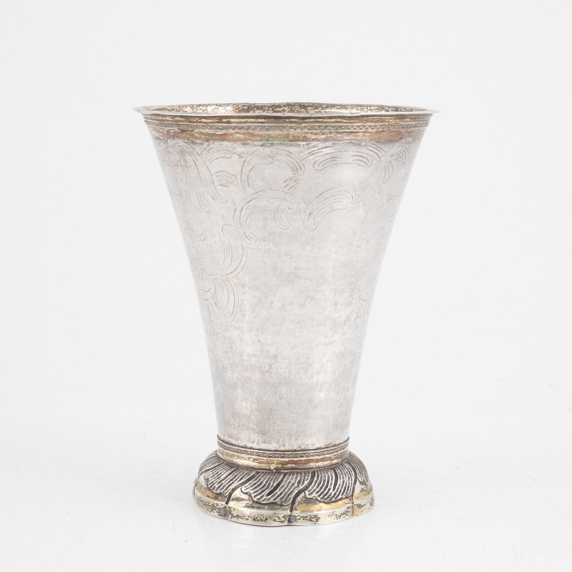 A Swedish Silver Beaker, mark of Erik Hedenberg, Östhammar 1776.