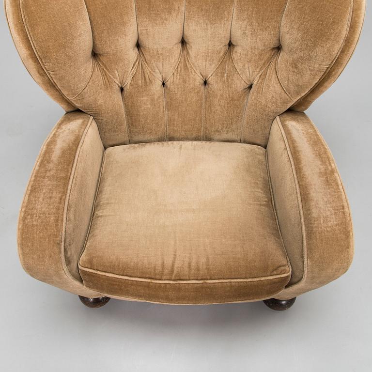 Märta Blomstedt, fåtölj, Aulanko-modellen. Formgiven 1939.