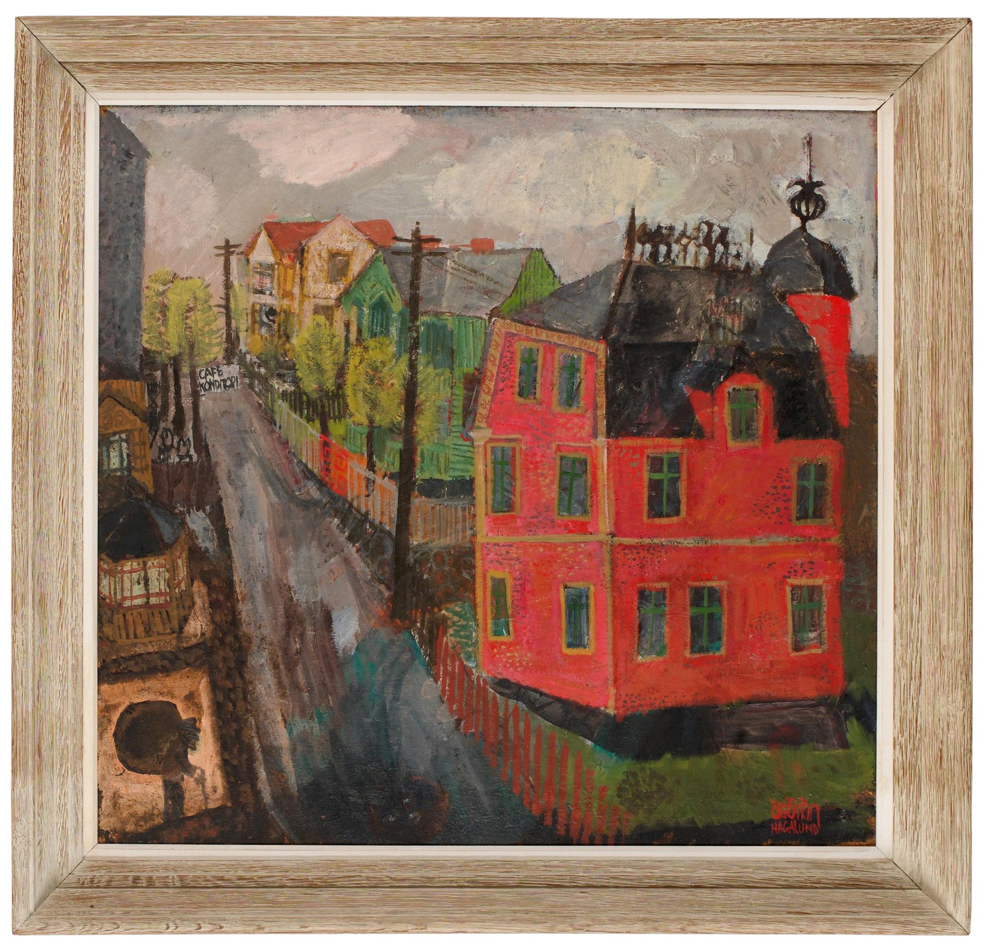 Olle Olsson-Hagalund, Motiv från Furugatan, Hagalund.