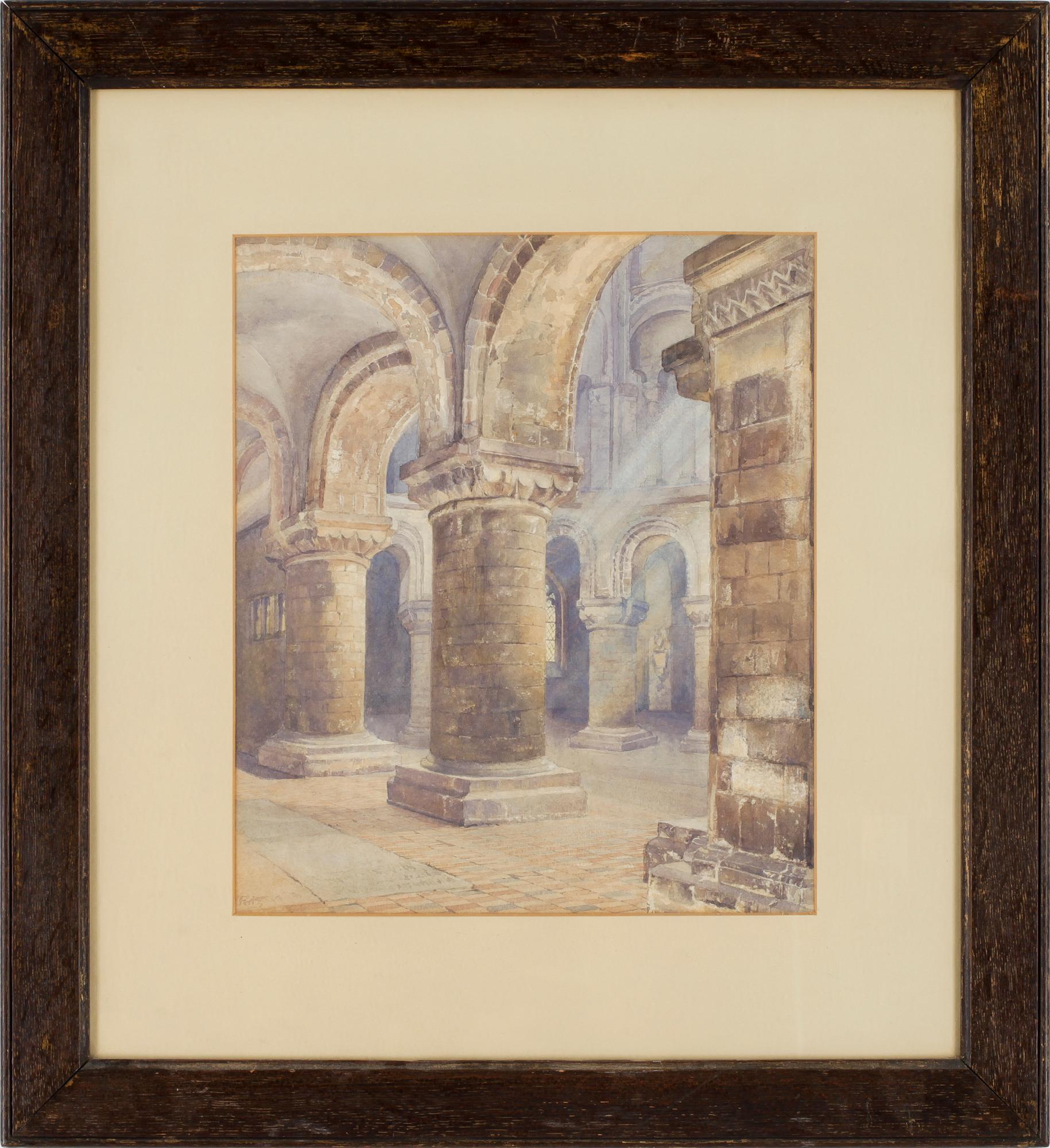 EMMA LANE PAYNE, akvarell. Otydl sign.