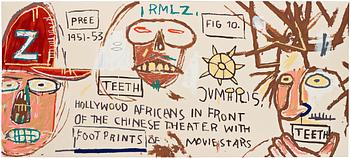 334. Jean-Michel Basquiat Efter, "Hollywood Africans in Front of the Chinese Theater with Footprints of Movie Stars".