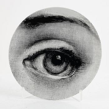 Piero Fornasetti, a porcelain dish and a plate, Milano, Italy.