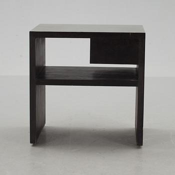 An Uno Åhrén black lacquered birch and pewter side table, Svenskt Tenn, Stockholm ca 1930.