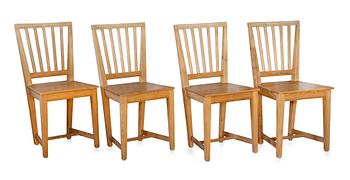 178. A SET OF FOUR PINE CHAIRS,