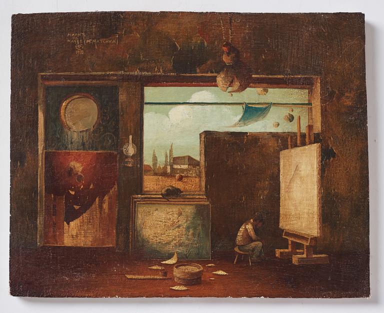 Milić od Mačve, olja på duk lagd på pannå, signerad och daterad 1970.