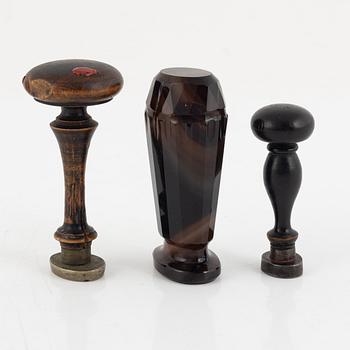 Seals for the noble von Matérn family, three pieces, 19th - early 20th century.