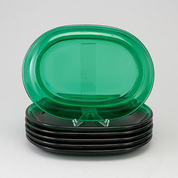 six glass plates designed by Josef Frank for Firma Svenskt tenn.