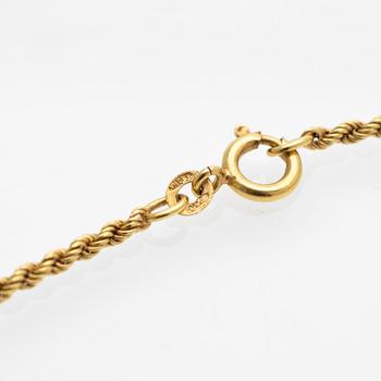 Collier, 18k, hänge med ametist och pärlor, Italien.