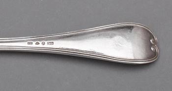 BESTICKSERVISDELAR, 37+1 st, silver, bland annat Adolf Zethelius, Stockholm, 1813. Vikt ca 1892g.