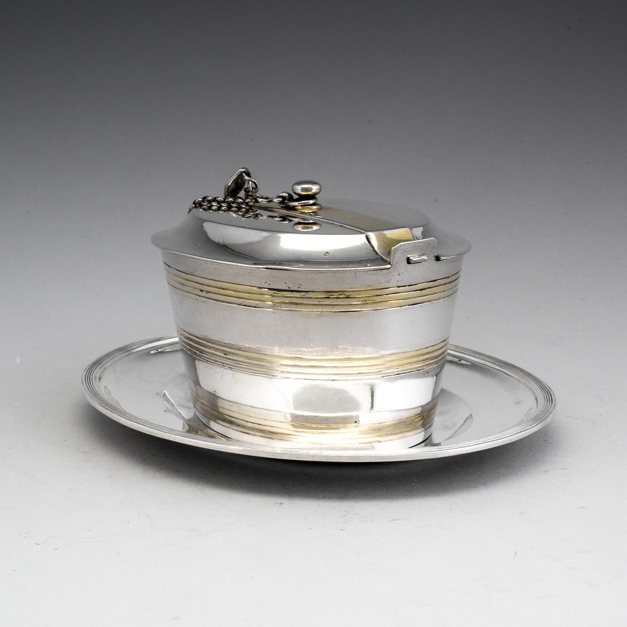 A Swedish 18th century parcel-gilt butter-box, mark of Arvid Floberg, Stockholm 1798.