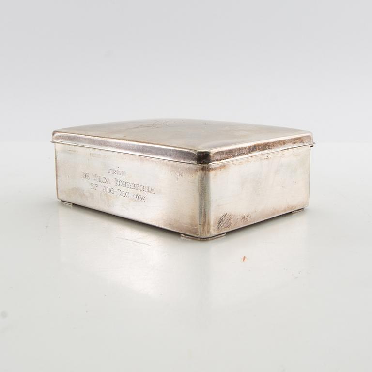 Cigarettskrin silver CG Hallberg Stockholm 1938.