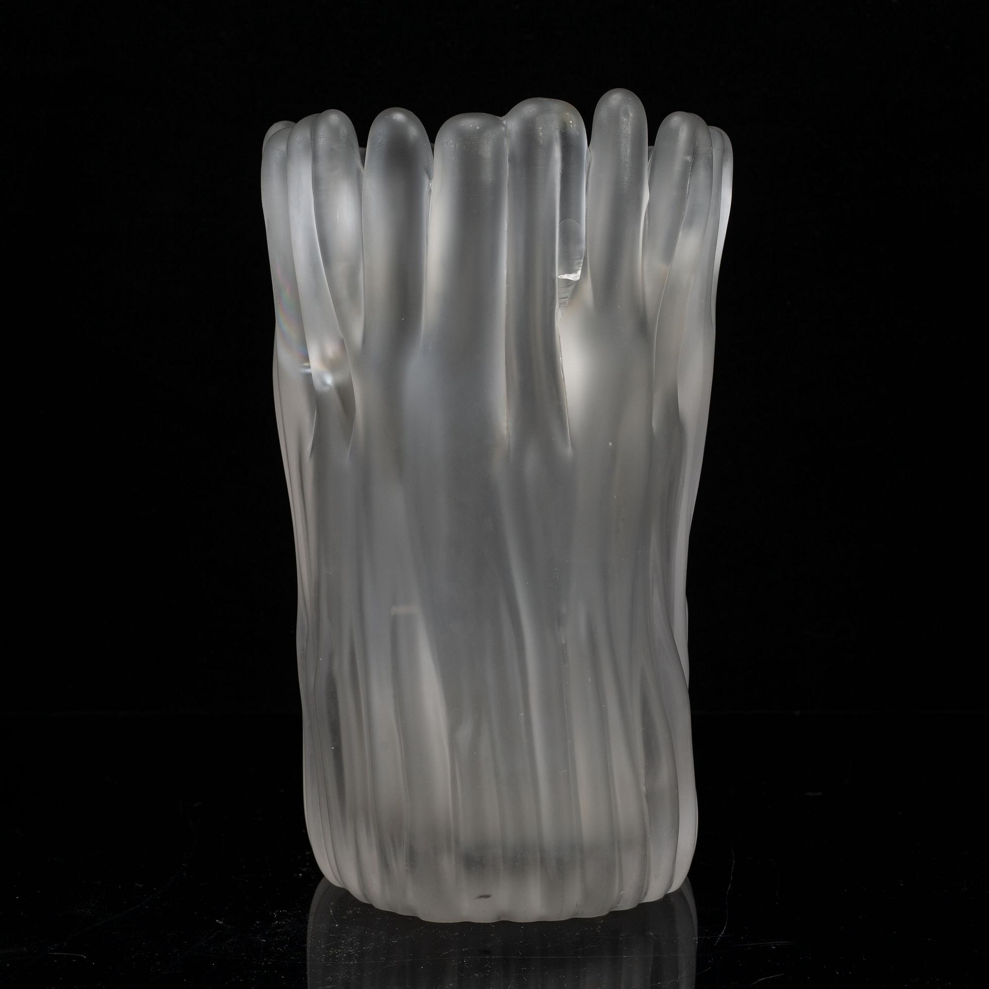 TAPIO WIRKKALA, a "Jäkälä / Lichen" mould-blown acid frosted glass vase, Iittala, Finland 1950's.